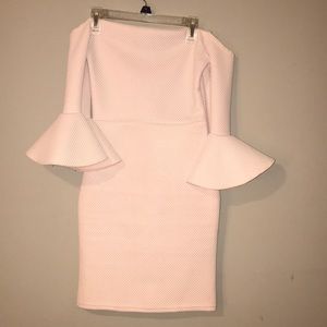 Missguided bodycon off the shoulder dress